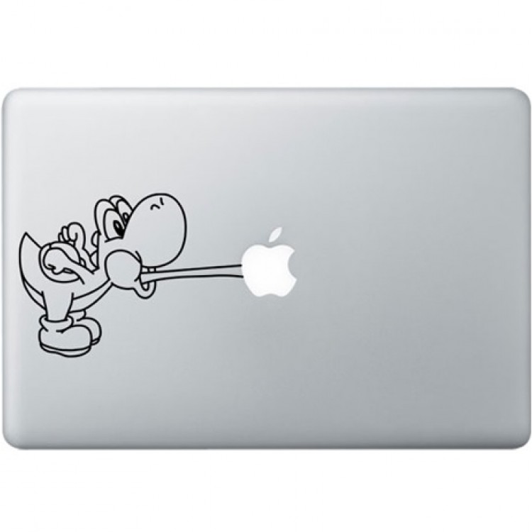 Mario Yoshi Macbook Sticker Zwarte Stickers